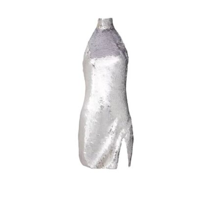 Short sequinned halterneck dress