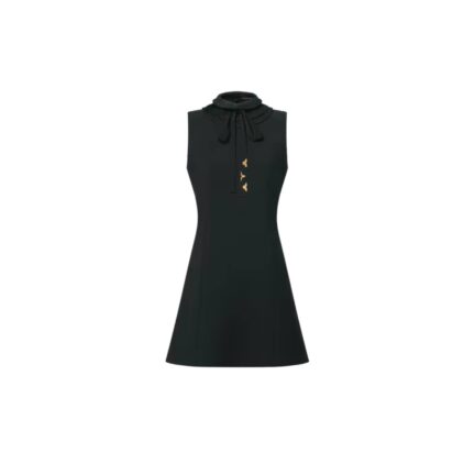 Pleat Collar Fitted Dress