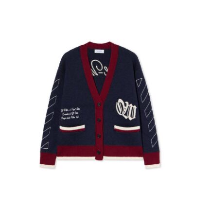 Jacquard Knit Varsity Cardigan