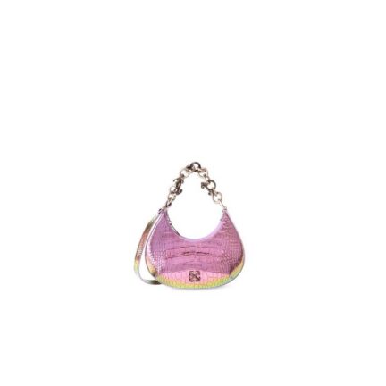Holographic Crocodile Hemisphere Shoulder Bag
