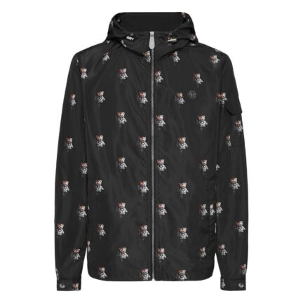 Nylon Hooded Windbreaker Teddy All-over