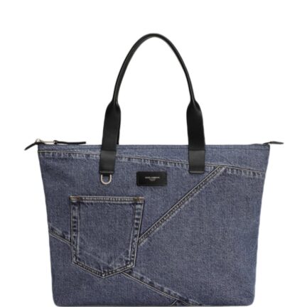 Medium shopper in patchwork denim