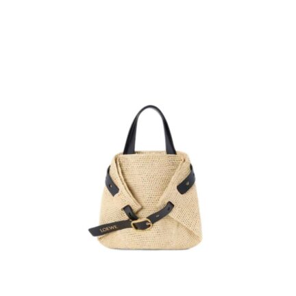 Mini Punch Hole shopper in raffia