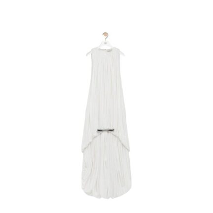 Draped dress in silk