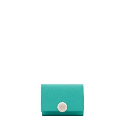 Pebble trifold wallet in pebble grain calfskin