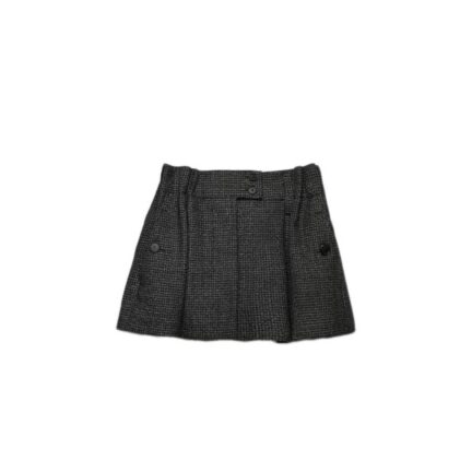 Gingham check mouliné wool miniskirt