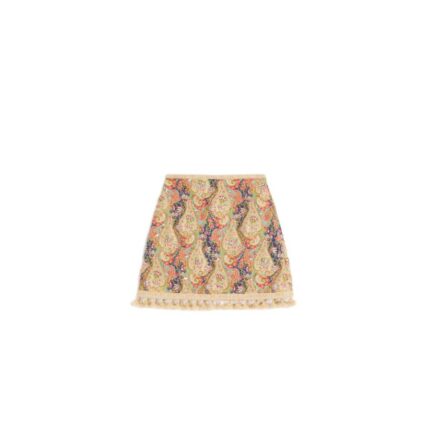 Embroidered Skirt On Piquet With Paisley Voyage Imaginaire Print