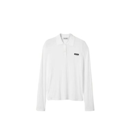 Ribbed jersey polo shirt