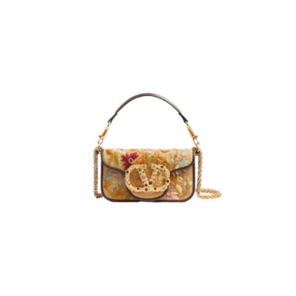 Valentino Garavani Locò Small Shoulder Bag Embroidered With Jewel Logo