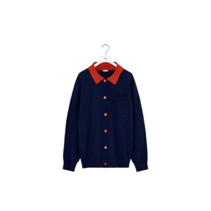 Polo cardigan in wool