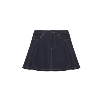 Women's Denim Mini Skirt in Dark Blue Wash