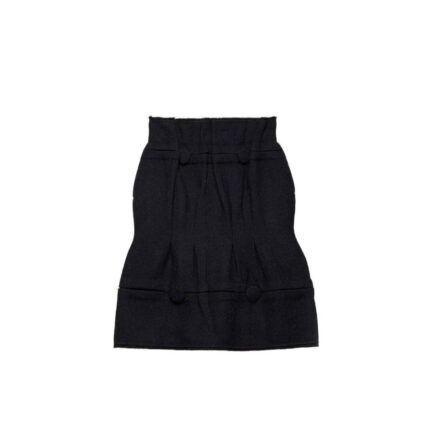 Chevron wool midi skirt