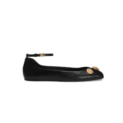 Leather ballet flats with embroidery