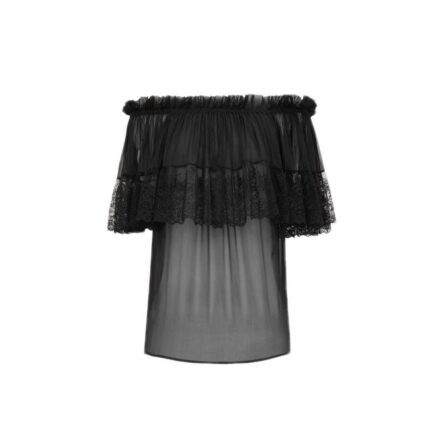 blouse in silk crepe muslin and lace