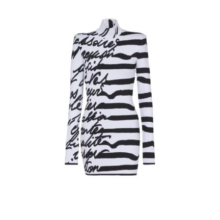 Striped "Love Letter" jacquard knit dress