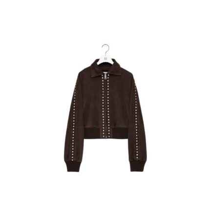Bomber jacket in suede lambskin
