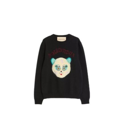 Wool And Cotton Sweater With Le Chat De La Maison Patch
