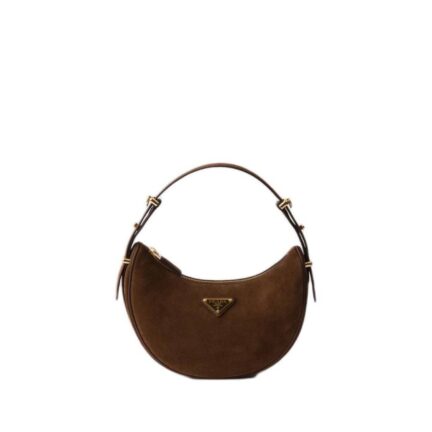 Prada Arqué suede shoulder bag