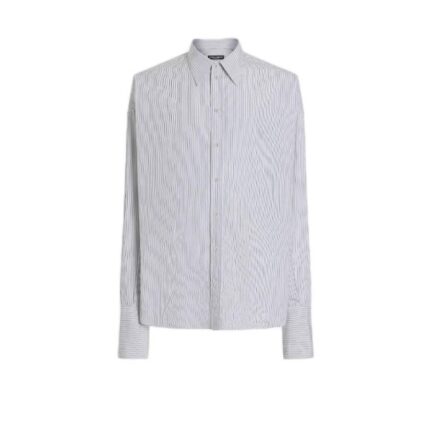 Oversized striped poplin shirt