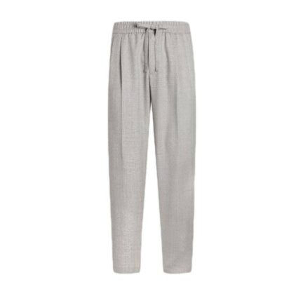 Garment-dyed wool joggers