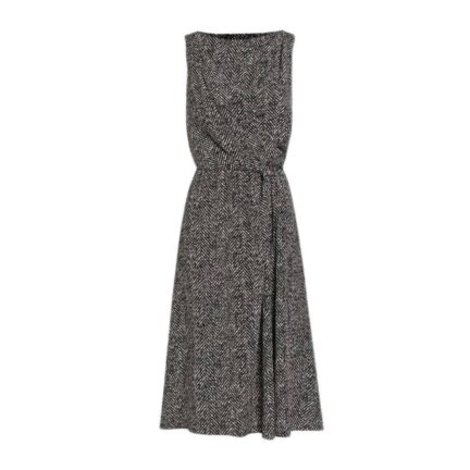 Heavy crêpe cocktail dress with chevron print