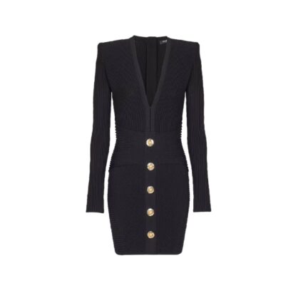 Short ribbed knit bodycon dress