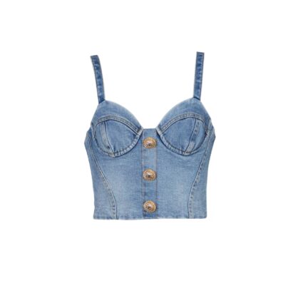 Denim top with thin straps