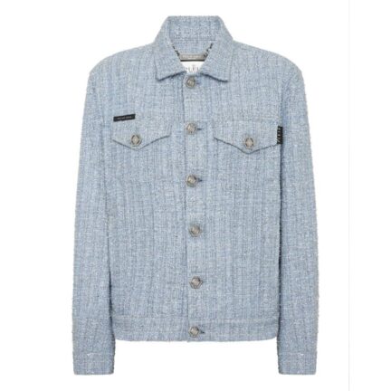 Tweed Denim Cropped Jacket