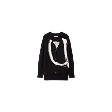 Black Maxi Logo Cardigan