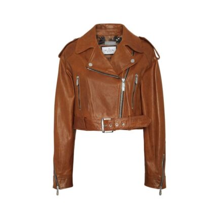Leather Biker Jacket Vintage Moon