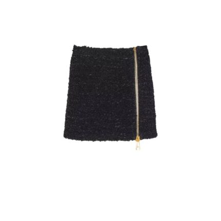 Short zipped tweed skirt