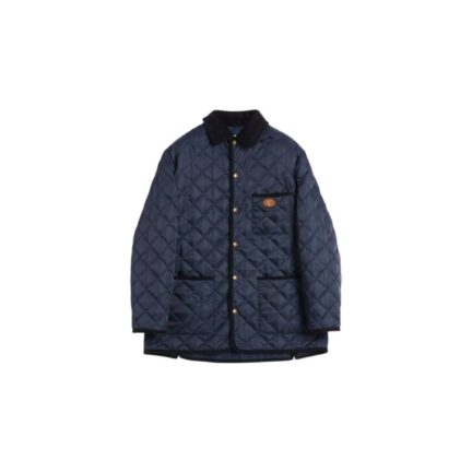 Quilted Nylon Shirt Jacket With Vlogo Patch