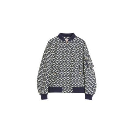Nylon Bomber Jacket With Toute La V Print