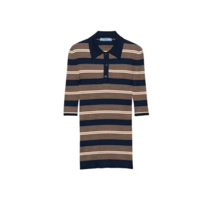 Striped cotton polo shirt