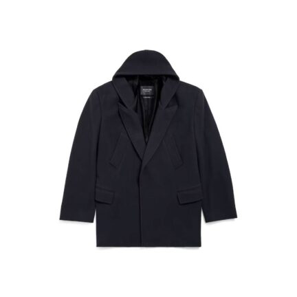 Men's Hooded Short Coat in Dark Navy