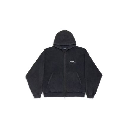 Men's 3b Sports Icon Inside-out Zip-up Hoodie in Black Faded