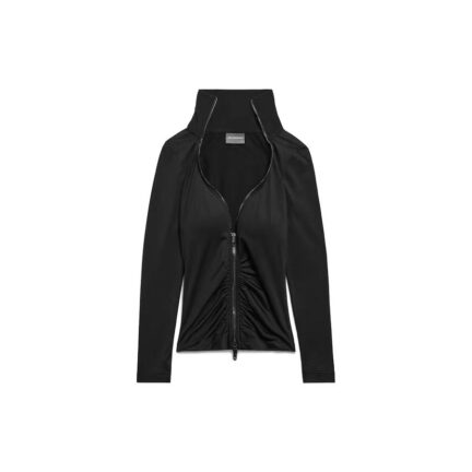 Women's Bra Cup Zip-up Jacket in Black