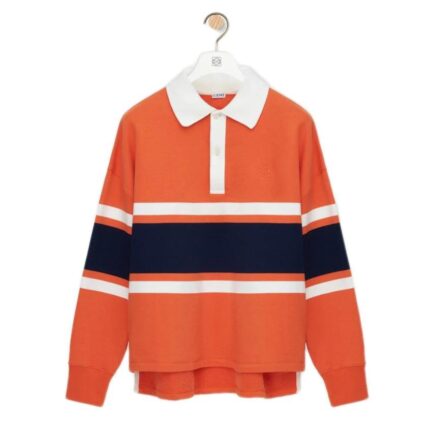 Long sleeve polo shirt in cotton