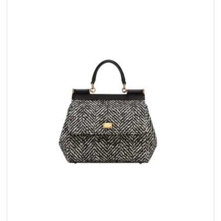 Sicily medium chevron wool handbag