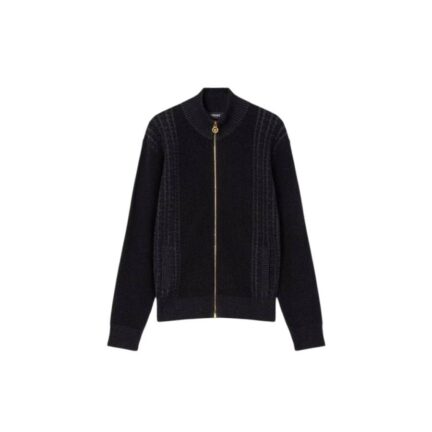 Medusa Jacquard Zip Knit Sweater