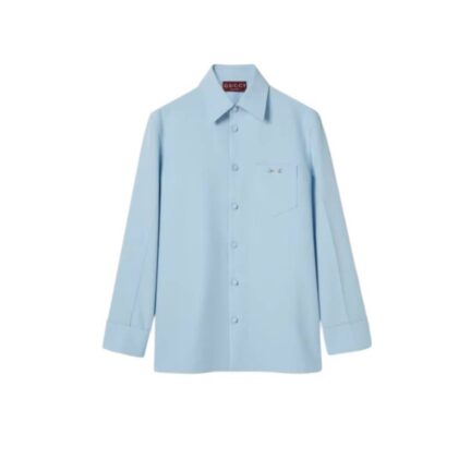 Polyester twill shirt with Horsebit