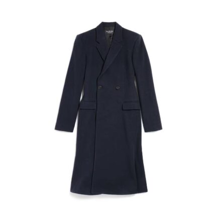 Women's Godet Midi Coat in Corporate Navy