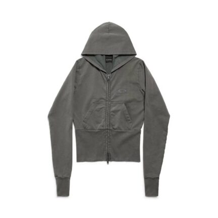 Women's Loop Sports Icon High Rib Zip-up Hoodie in Grey