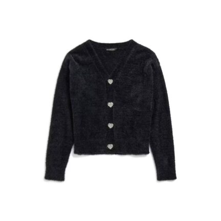Women's Fluffy Cardigan in Black