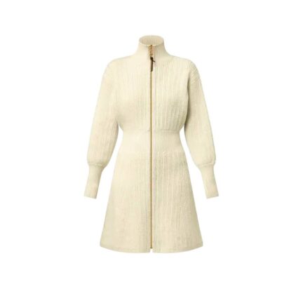 Ribbed Knit Long-Sleeved Dress