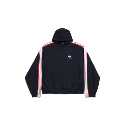 Men's Unity Sports Icon Large Hoodie in Faded Black/white