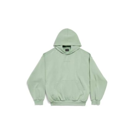 Balenciaga Back Reflective Hoodie Medium Fit in Sage Green