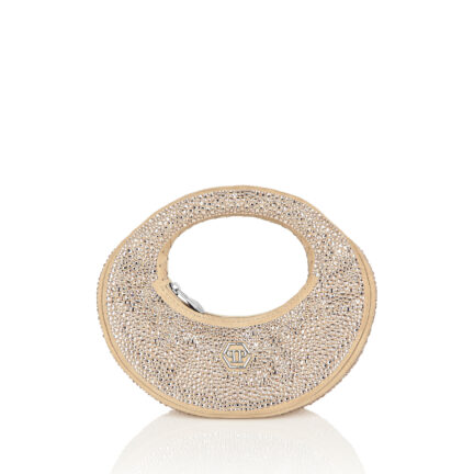 Suede Mini Handle Bag Strass