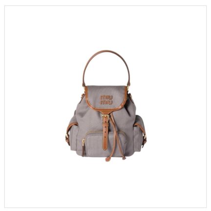 Canvas and leather backpack