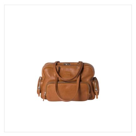 Pocket nappa leather top-handle bag